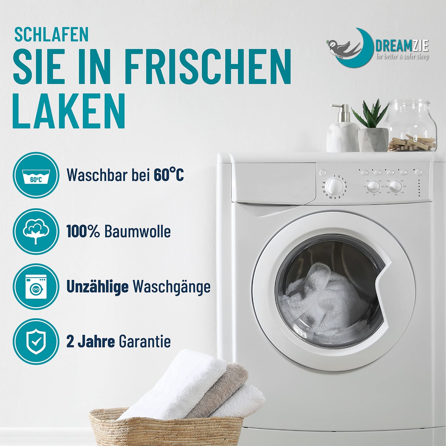 Dreamzie Kissenbezug 40x145 (Set mit 2) - 100% Jersey Baumwolle 150 g/qm Kissenbezüge -Anthrazit - Für Kissenbezug 40 x 145 - Kissenhülle - Kissenbezug - Resistent und Hypoallergen