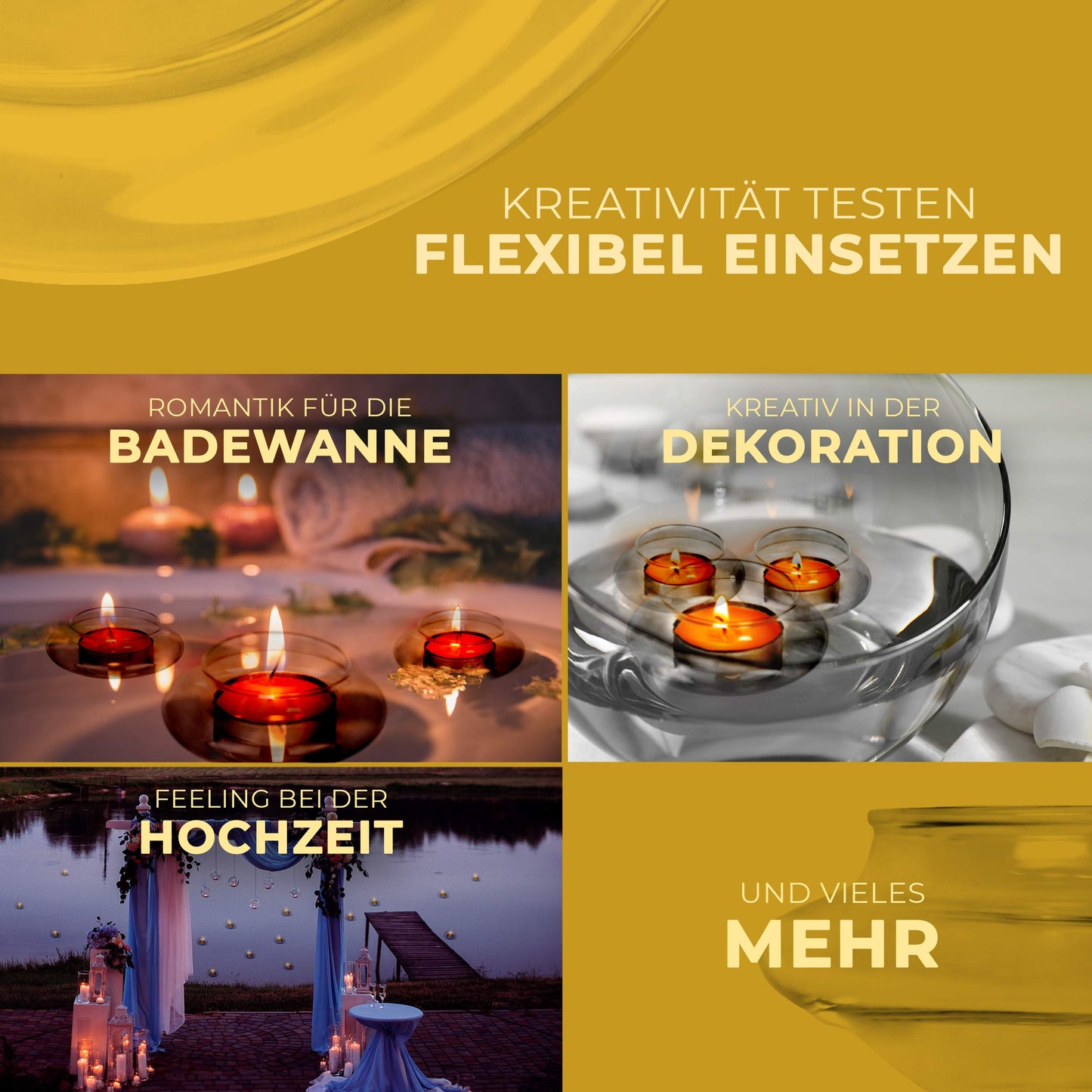 Glaskönig Schwimmkerzen Teelichthalter Glas 7cm im 3er Set - Wiederverwendbarer Schwimmkerzenhalter aus mundgeblasenem Klarglas für Teelichter - Teelichtglas
