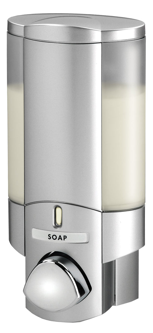 Better Living AVIVA Seifenspender zur Wandmontage in Satin Silber für Seife und Desinfektionsmittel Badezimmer Küche Dusche