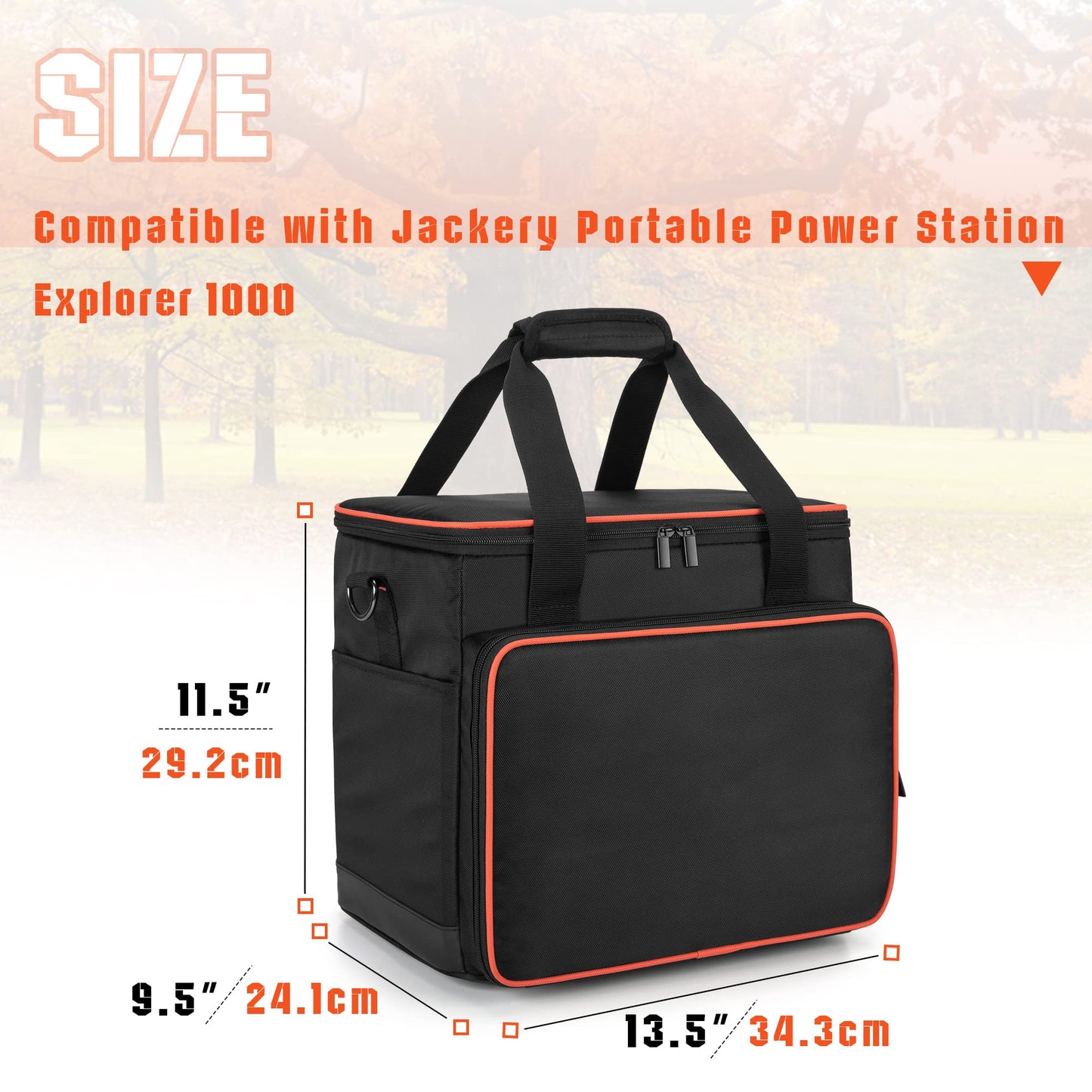 Trunab Tasche für Generator, Kompatibel mit Jackery Explorer 500, Reisetasche für Tragbares Kraftwerk mit Taschen für Ladekabel und Zubehör