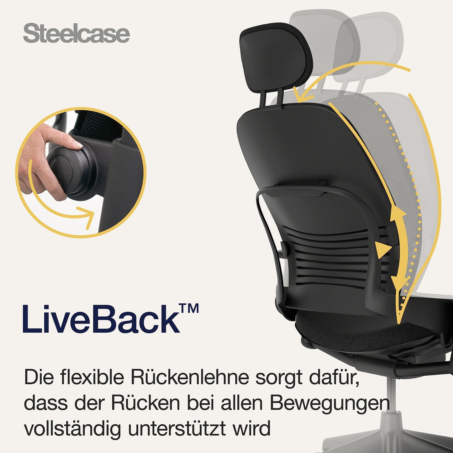 Steelcase Leap Ergonomischer Bürostuhl mit LiveBack Lumbalstütze, flexibler Rückenlehne, anpassbarer Kopfstütze Onyx Schwarz