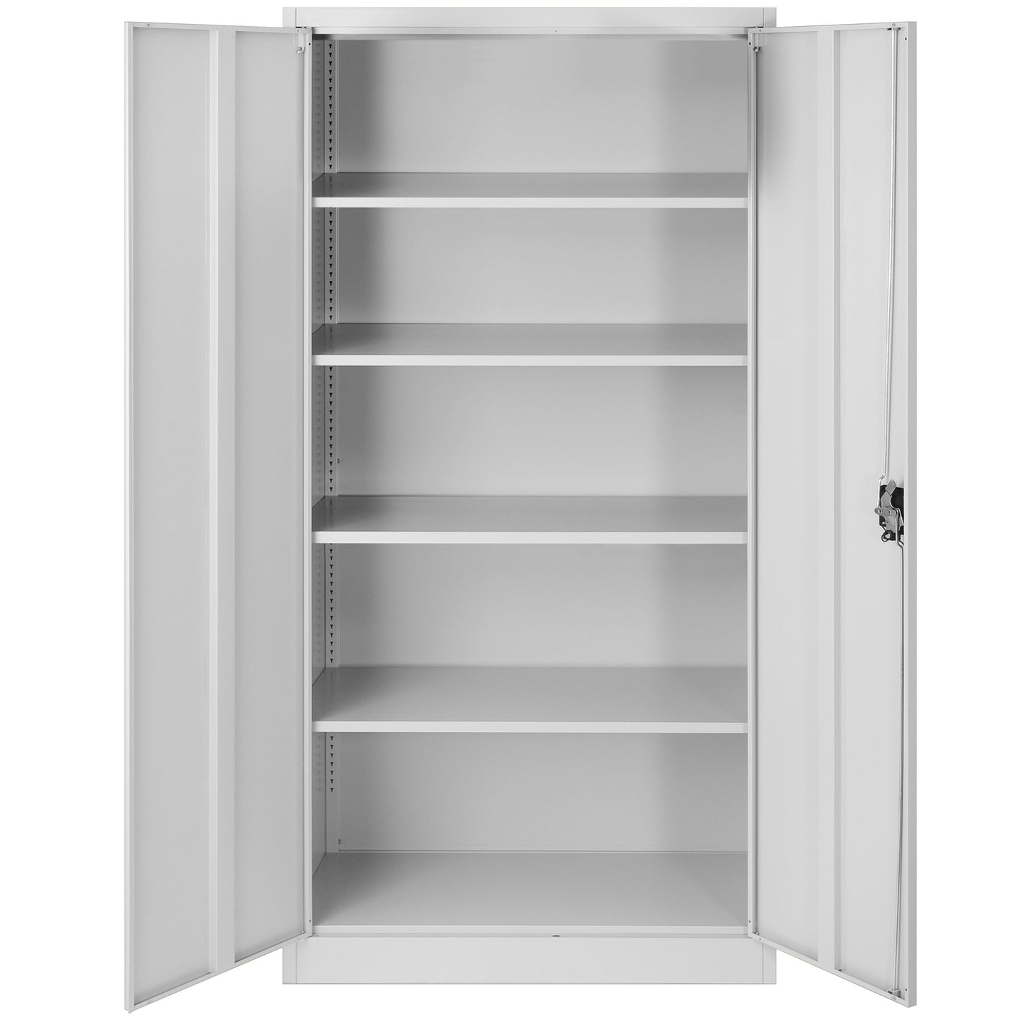 Jan Nowak Aktenschrank C001H Büroschrank Metallschrank Stahlschrank Werkzeugschrank Stahlblech Pulverbeschichtet Flügeltürschrank Abschließbar 195 cm x 90 cm x 40 cm (grau/grau)