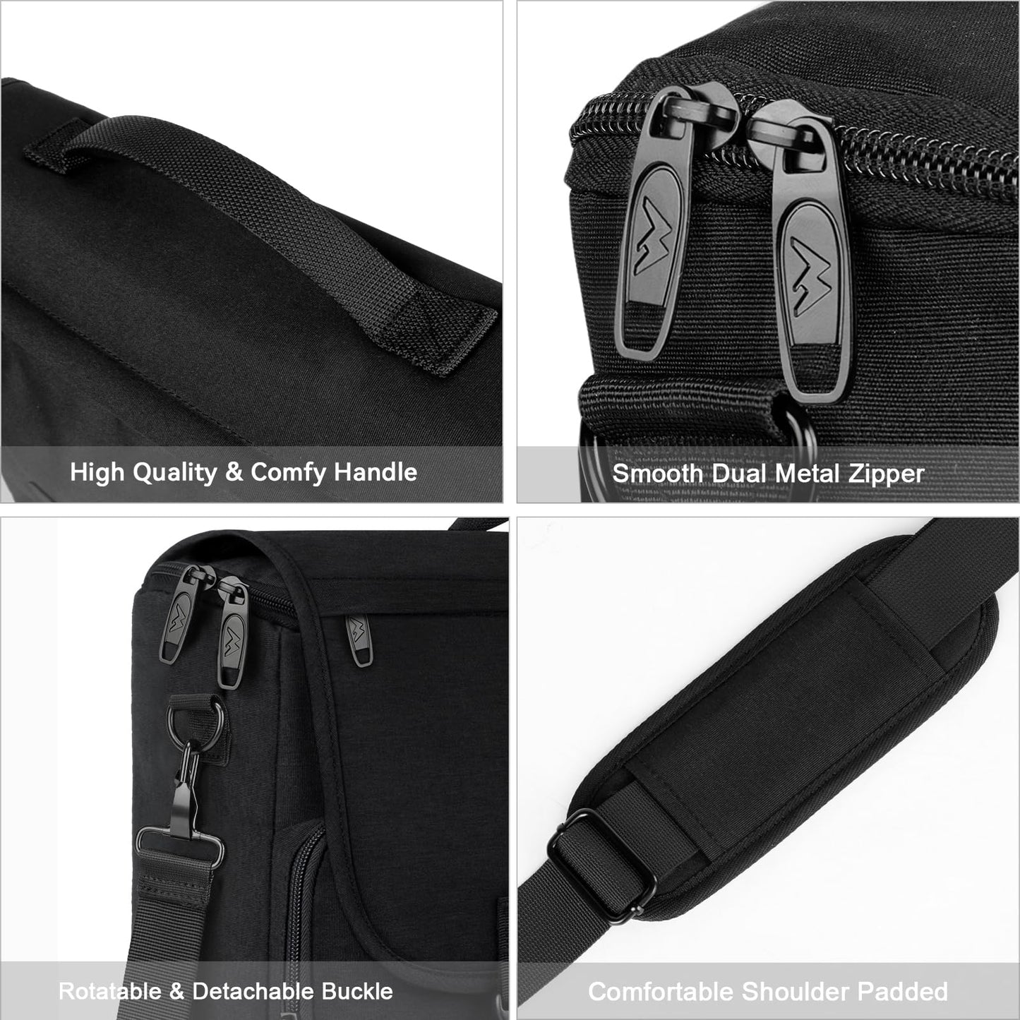 MATEIN Aktentasche Herren, Laptoptasche 15,6 Zoll, Wasserabweisend Messenger Bag Laptop Tasche, Business Notebook Computer Umhänge Schultertasche für College Büro Arbeit Frauen Männer, Schwarz
