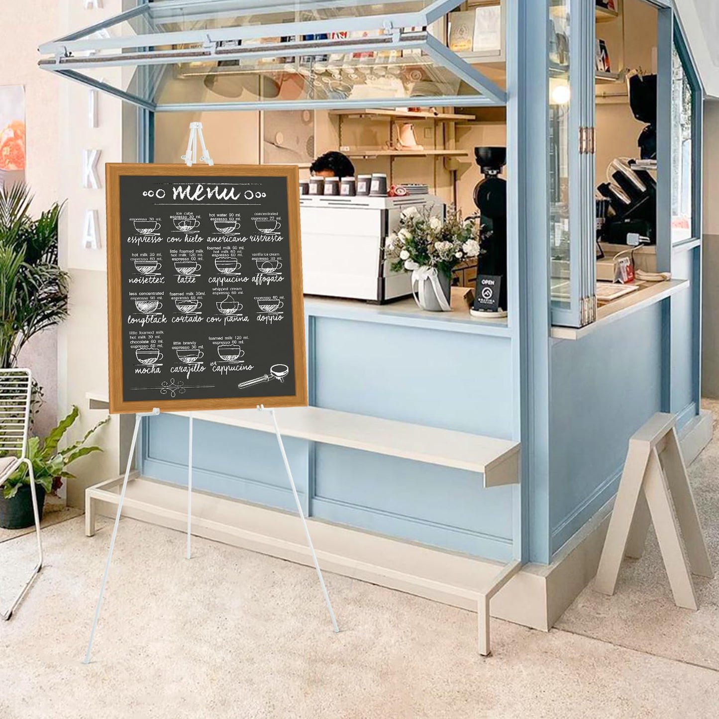 Portable Künstler Staffelei Stand: Ohuhu 160cm Weiß Verstellbares Stativ Tisch Kunst Leinwand Malerei Display - Leicht klappbare Studio Teleskop Boden Staffeleien für Hochzeit Poster Innen Außen