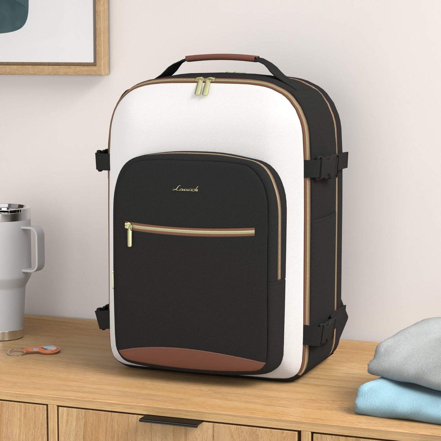 LOVEVOOK Handgepäck Rucksack Flugzeug, Reiserucksack Damen Groß 40L Herren Wasserdicht, Laptop Backpacks 17 Zoll Mit Laptopfach, Travel Backpack Daypacks Für Schule Arbeit Camping