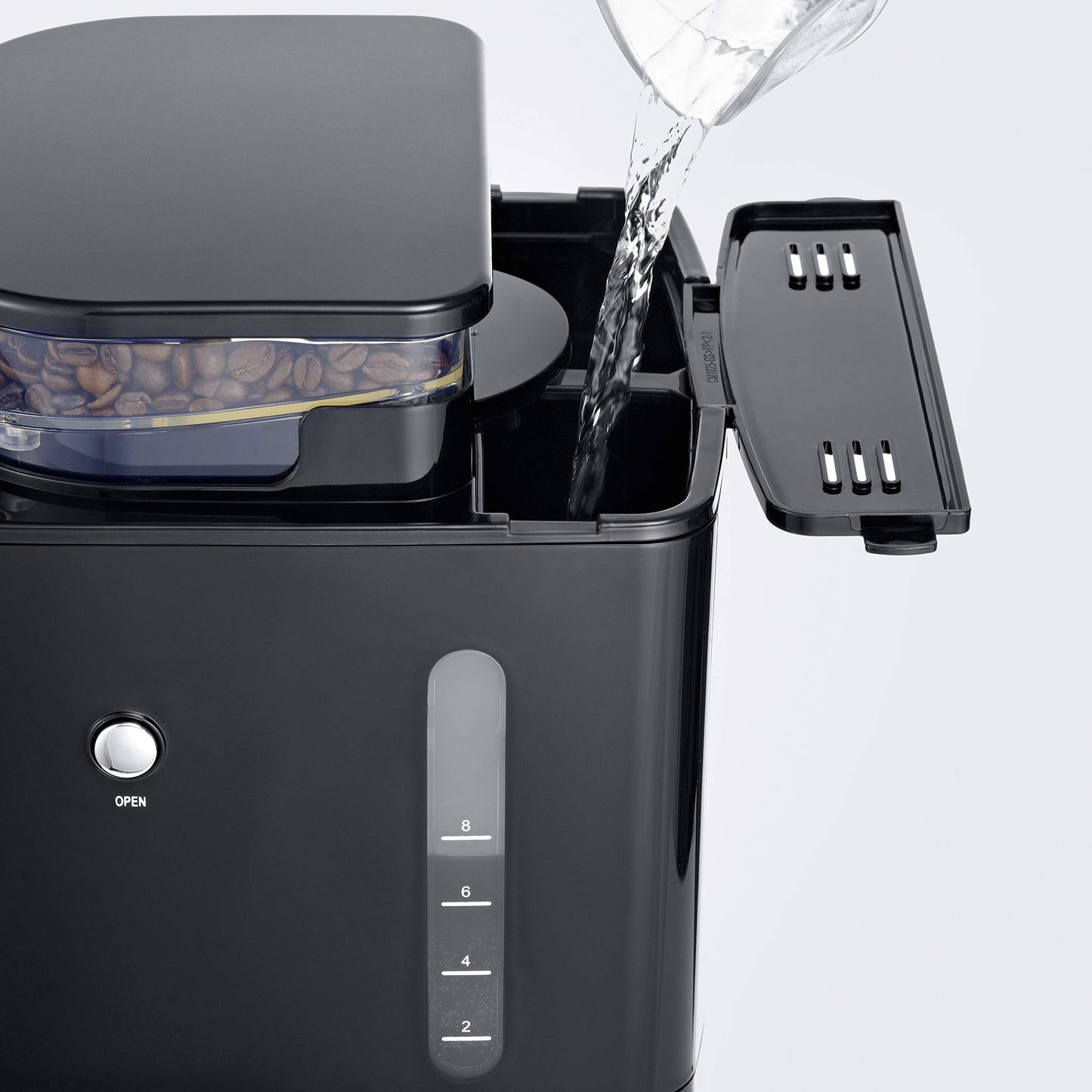SEVERIN Filterkaffeemaschine mit Edelstahl-Mahlwerk und Thermokanne, feinste Mahlung und individuell auswählbarer Mahlgrad, 1000 W, für bis zu 8 Tassen / ca. 1 Liter, Schwarz, KA 4814
