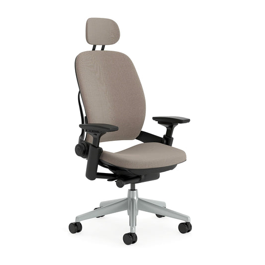 Steelcase Leap Ergonomischer Bürostuhl mit LiveBack Lumbalstütze, flexibler Rückenlehne, anpassbarer Kopfstütze Trüffel