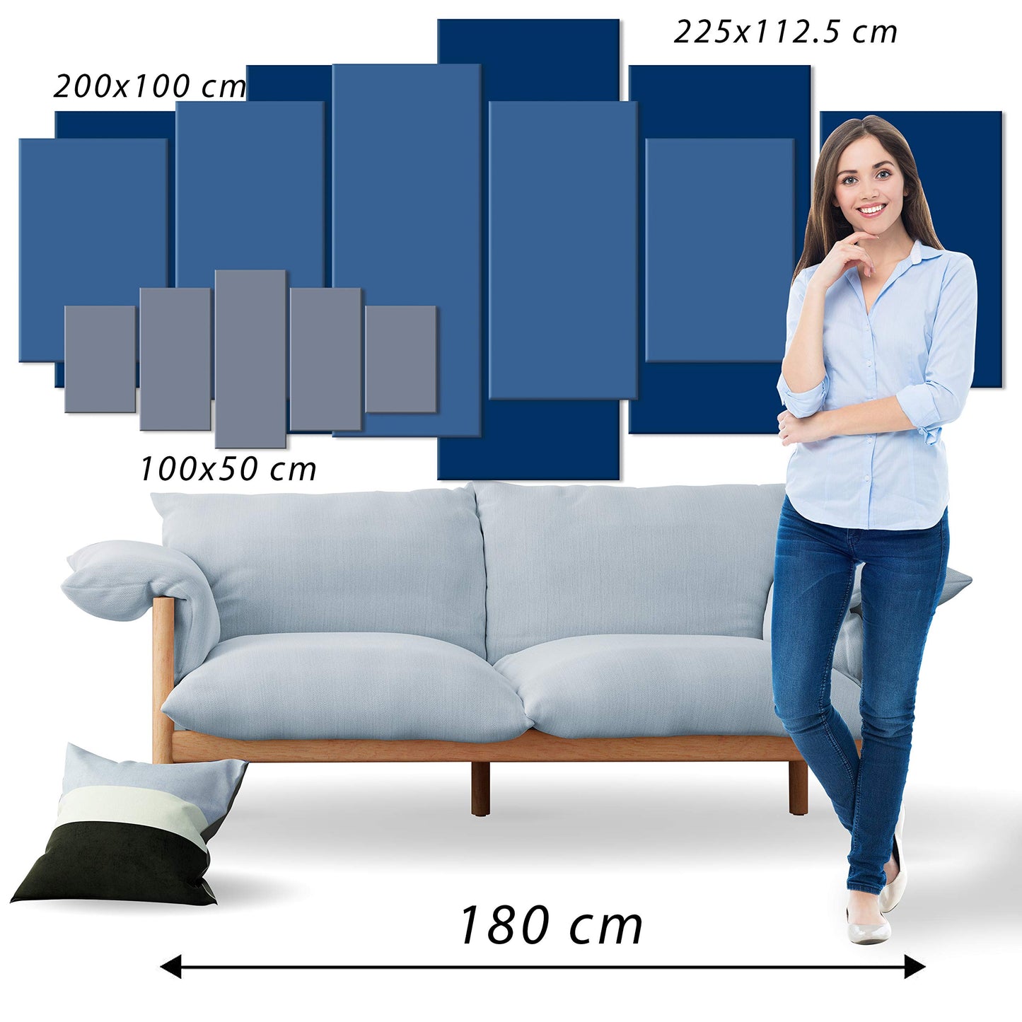 murando - Wandbilder XXL Home 150x75cm 5 tlg - Wand Deko Leinwand Bilder Groß Wanddeko Wohnzimmer Schlafzimmer Kunstdrucke - Bretter Holz m-A-0685-b-m