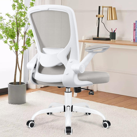 „KERDOM ergonomischer Bürostuhl mit klappbaren Armlehnen schwarz“