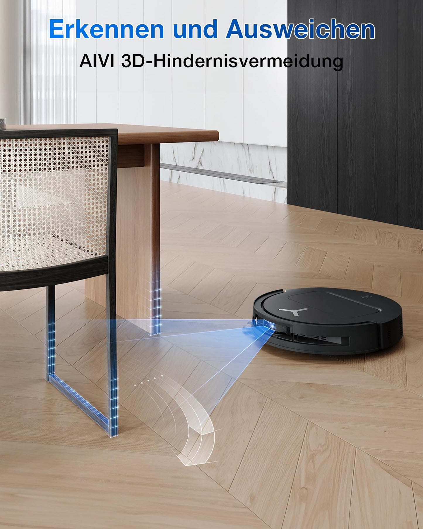 ECOVACS DEEBOT T50 Omni Saugroboter mit Wischfunktion,15.000 Pa, Ausziehbare Seitenbürste und Mopp, ZeroTangle 2.0, Moppwäsche mit 75°C heißem Wasser, All-in-One Station, ultradünn 81 mm, Schwarz