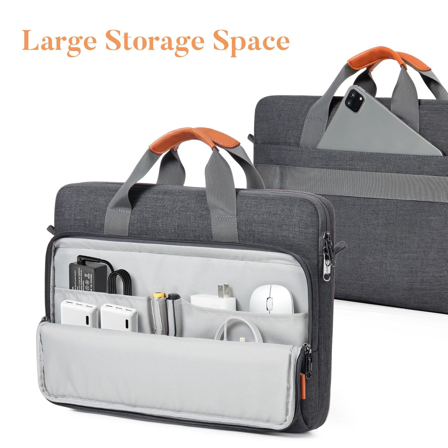 bagasin Laptoptasche Laptop Aktentasche Passt bis zu 15 15,6 16 Zoll Laptop Erweiterbare Wasserdichte Schultertasche Umhängetasche Tragetasche Notebooktasche PC Computer Tasche