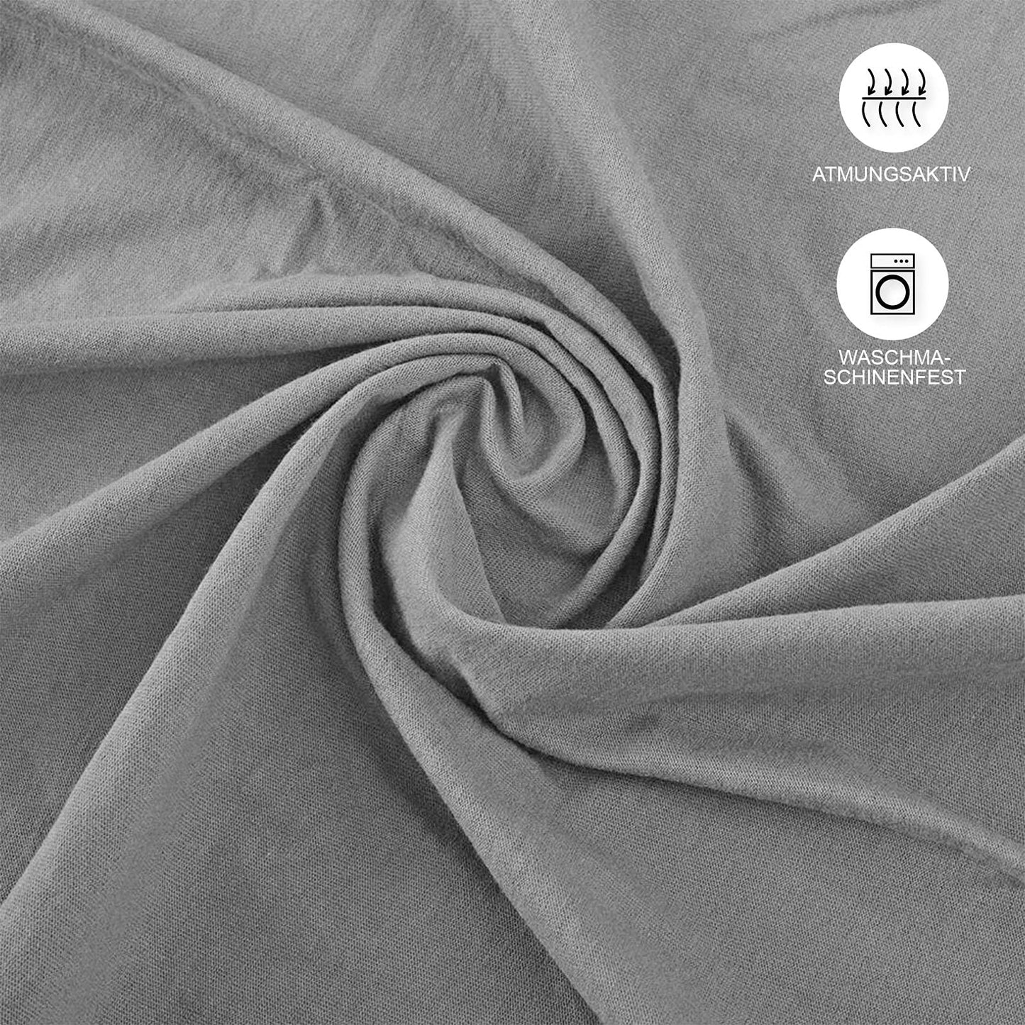 Buymax® Spannbettlaken 140x200cm Baumwolle 100% Spannbetttuch Bettlaken Jersey, Matratzenhöhe bis 25 cm, Farbe Anthrazit-Grau ÖKO TEX Standard