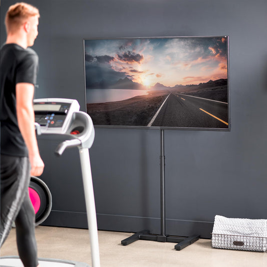 VIVO TV Floor Stand for 13 to 50 inch Flat Panel LED LCD Plasma Screens, Portable Display Height Adjustable Mount STAND-TV07…