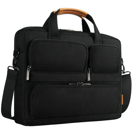 DOMISO 17-17.3 Zoll Laptoptasche Wasserdichte Notebookhülle Business Aktentasche Tragbare Computer Tragetasche mit Schulterriemen für HP ProBook/Lenovo IdeaPad/Acer/Dell/MSI GE76 Raider,Schwarz