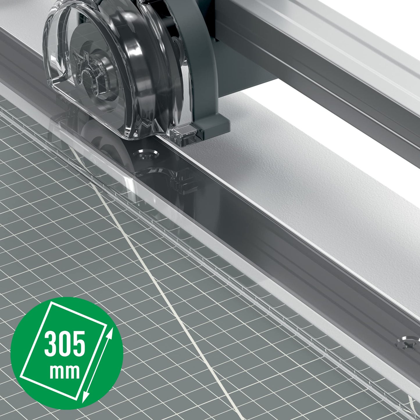 Leitz Precision Home Office Rollenschneider A4, schneidet bis zu 10 Blatt, Papierschneidemaschine mit 305 mm Schnittlänge, feste Klinge für geraden Schnitt & Ausrichthilfe, 90260000