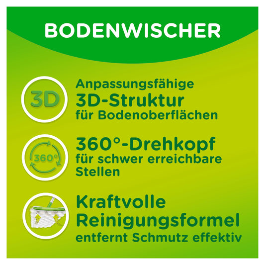 Swiffer Bodenwischer Dry & Wet Starter-Set Zum Reinigen Von Hartholz Und Böden, Enthält: 1 Bodenwischer, 16 Trockene Bodentücher, 8 Feuchte Bodentücher