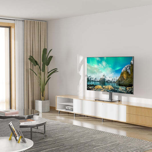 BONTEC TV Standfuss TV Ständer Standfuß für 26-65 Zoll LCD LED OLED Plasma Flach & Curved Fernseher bis zu 45KG, Höhenverstellbar & Stabil, Max.VESA 600x400
