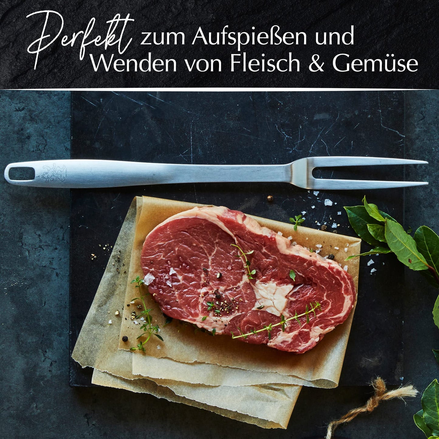 Stanley Rogers – Fleischgabel aus rostfreiem Edelstahl – Grillgabel für Fleisch in satinierter Optik – Spülmaschinenfestes Küchen Zubehör