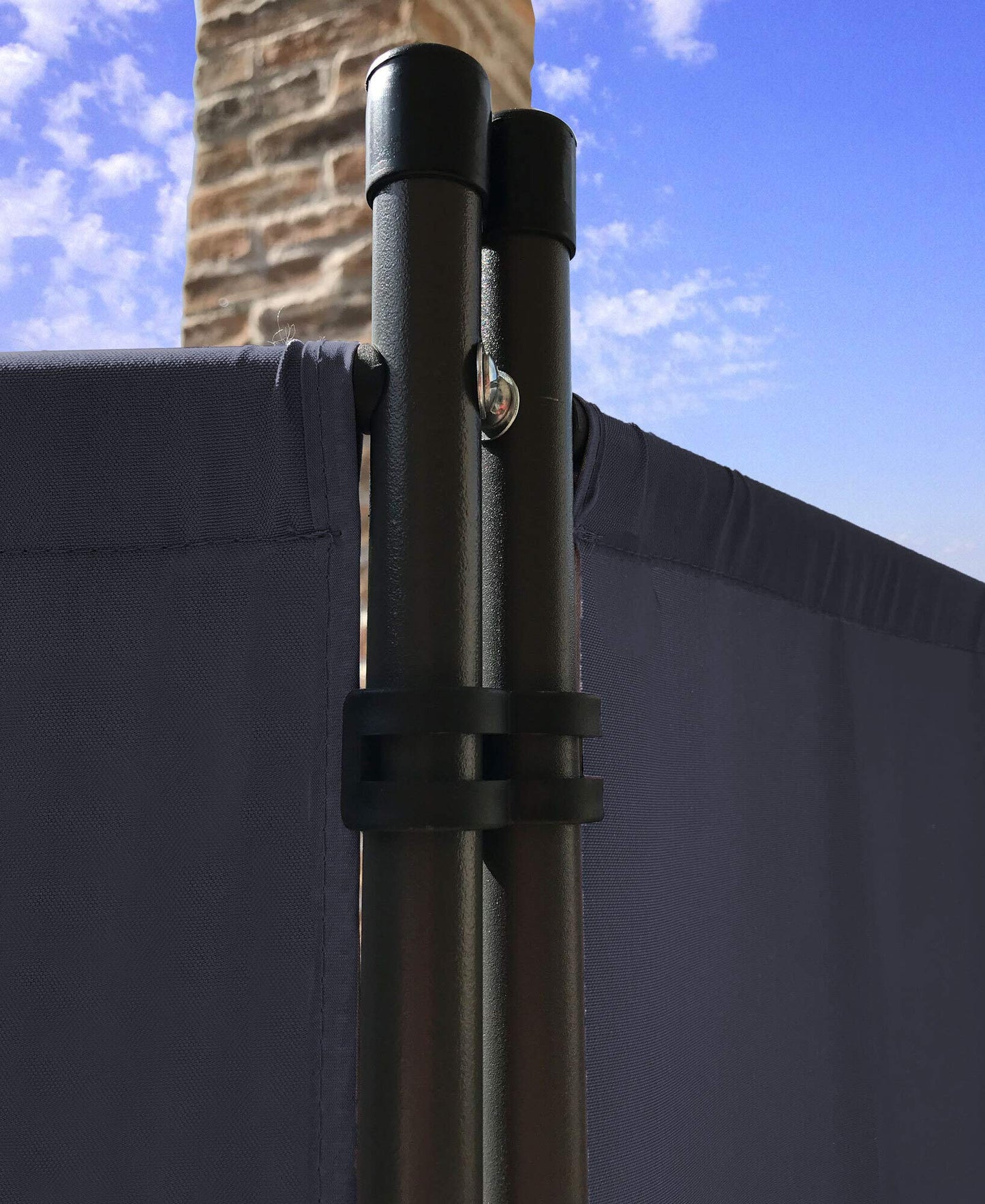 QUICK STAR Paravent 3 Teilig 170 x 165 cm Stoff Raumteiler Trennwand Balkon Sichtschutz Stellwand Faltbar Grau