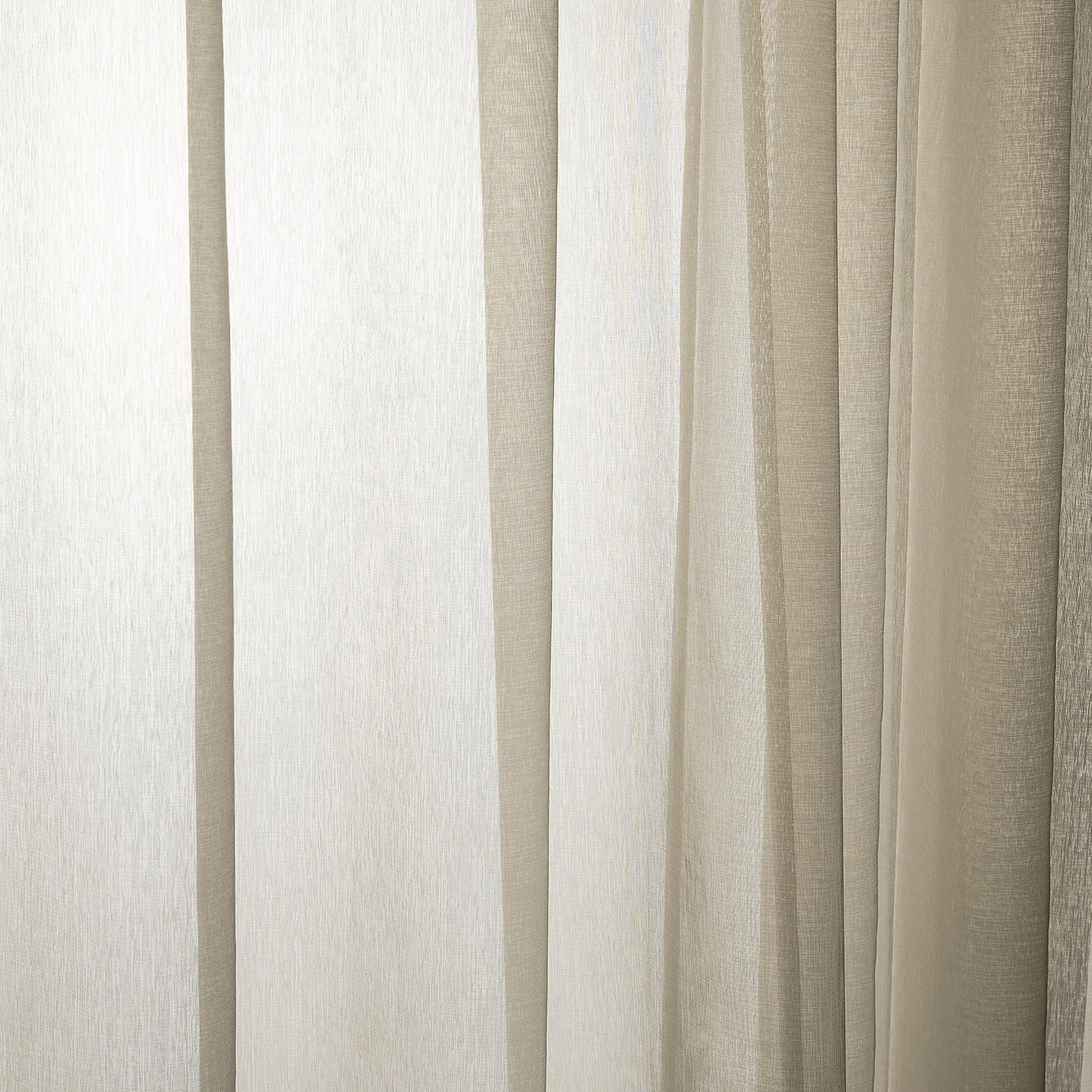 Topfinel 1er Set Gardinen Wohnzimmer Stores Gardinen mit ösen Voile Vorhang Halbtransparent Moderne Leinenoptik vorhänge kinderzimmer Gardinen Fenster 300x280 cm (BxH)