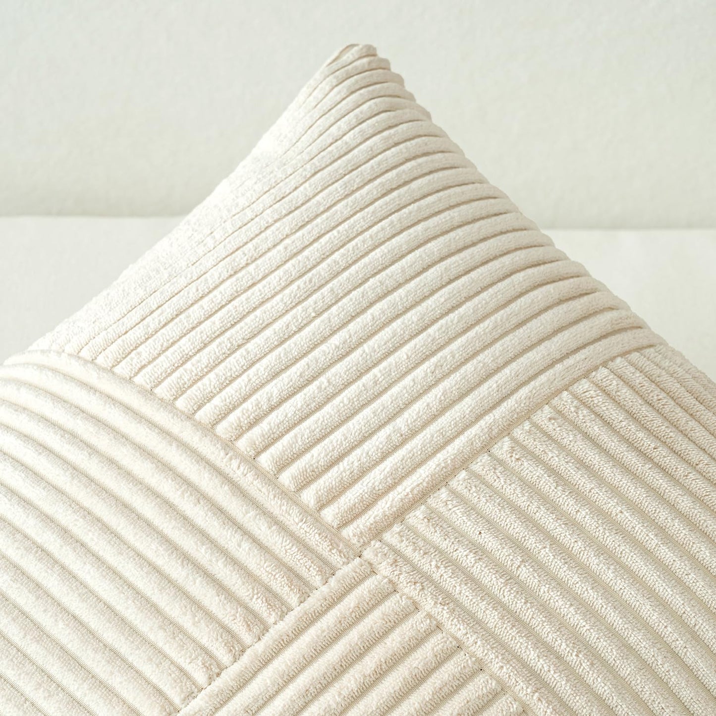 MIULEE 2er Set Kissenbezug 50x50cm Beige Kissenhülle Kissenbezüge Sofakissen Dekokissen Boho Couchkissen Kord Dekorative Zierkissenbezug für Sofa