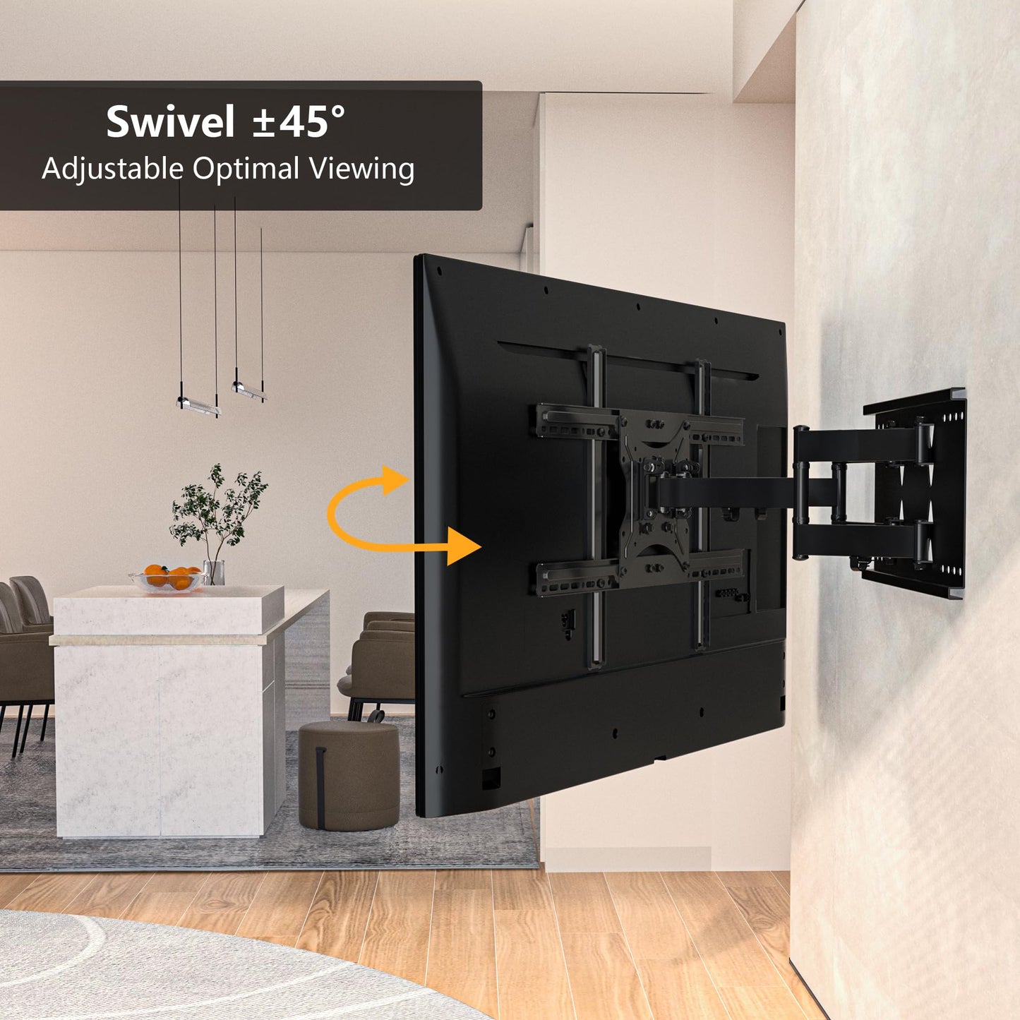 BONTEC TV Wandhalterung Schwenkbar Neigbar Fernseher Halterung für 37-80 Zoll Fernseher Curved LCD/LED Vollbewegung - 65kg Tragfähigkeit – VESA 100x100-600x400