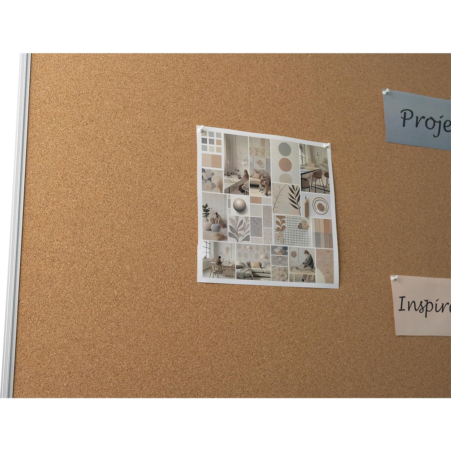 eurokraft | basic | Pinnwand | eloxierter Alu-Rahmen | Naturkork | BxH 150x100 cm