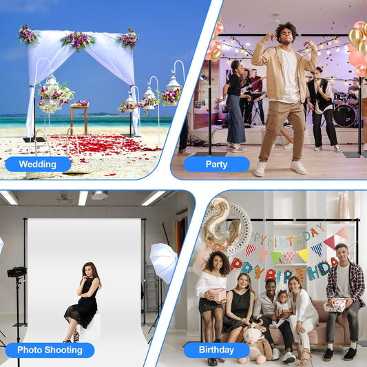 EMART Foto Hintergrund Ständer 3 x 3 m, Heavy Duty Hintergrundständer mit Metallstahlbasis, Verstellbarer Hintergrundsystem Fototudios für Fotografie Video Studio Hochzeit, Party