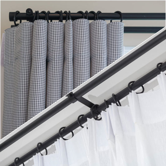 50 Stück Gardinenringe Vorhangringe, Vorhang Clips für Gardinenstange, Duschvorhang Metallklammern mit Clips Haken für Fenster Tür Duschvorhang