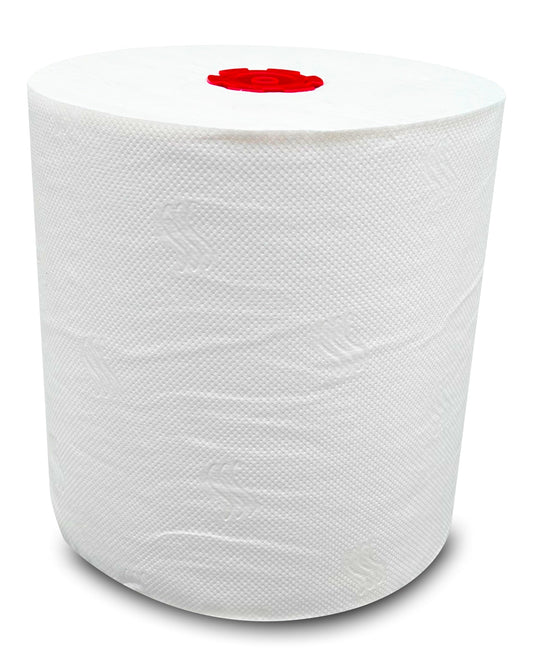 Blanc Cosmos Handtuchrollen "Classico" 840m Gesamt, 2-lagig, 140m pro Rolle, 6 Rollen, 100% Zellstoff - für Blanc Cosmos Handtuchrollenspender