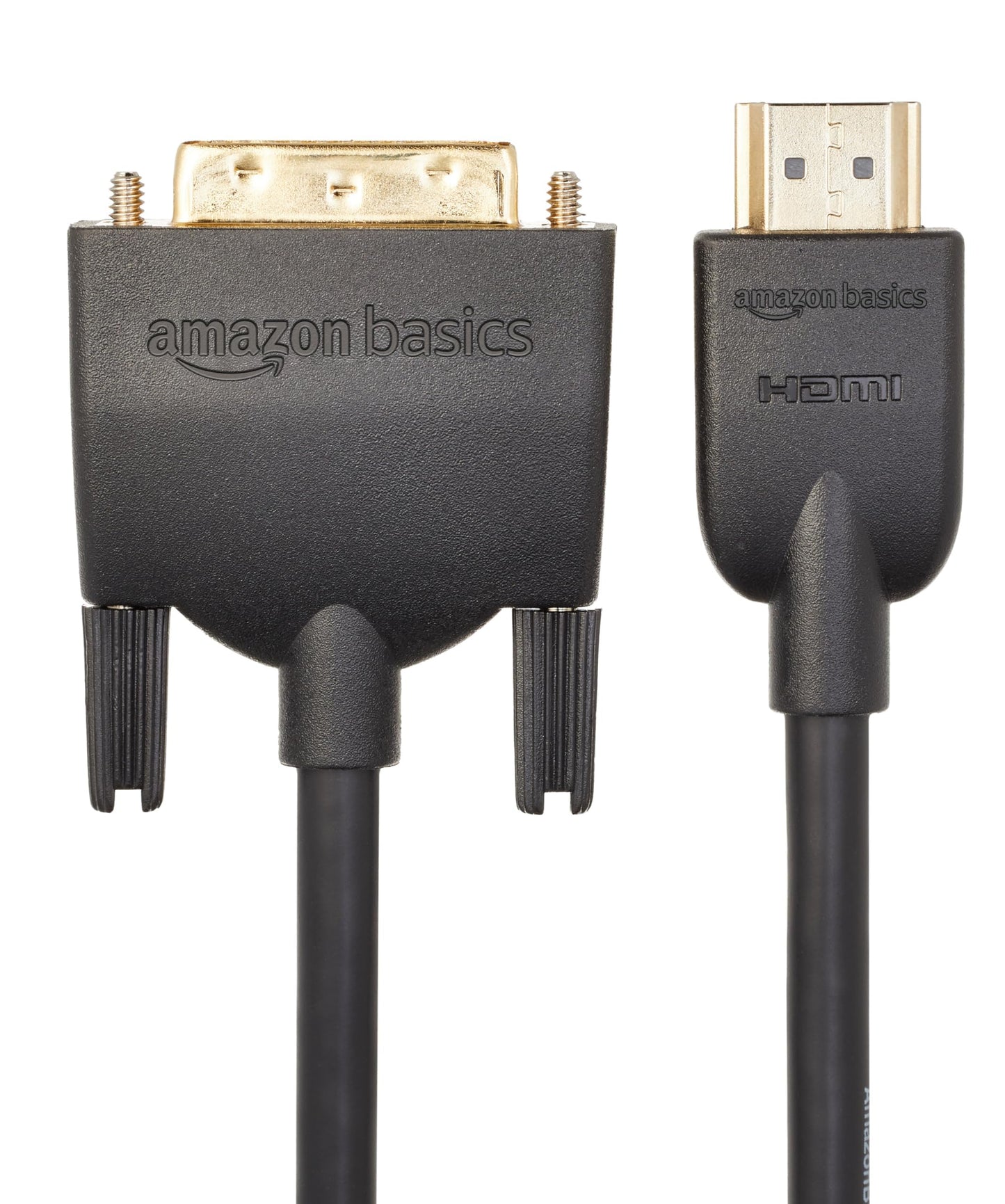 Amazon Basics - HDMI-A-auf-DVI-Adapterkabel für Fernseher, bidirektional, 1080P, vergoldet, 1.8 m, 1 Stück, Schwarz