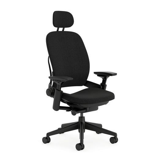 Steelcase Leap Ergonomischer Bürostuhl mit LiveBack Lumbalstütze, flexibler Rückenlehne, anpassbarer Kopfstütze Onyx Schwarz