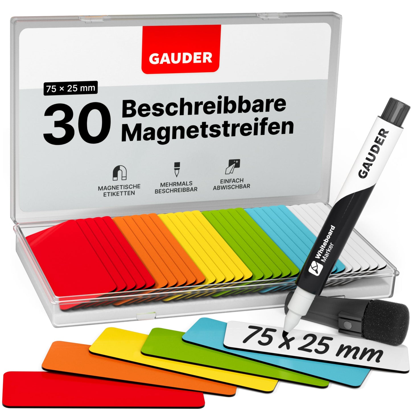 Magnetstreifen Set 100x20mm 100Stk Schilder beschreibbar Lager Regal Kühlschrank Magnetstreifen Set 100x20mm 100Stk Schilder beschreibbar Lager Regal Kühlschrank