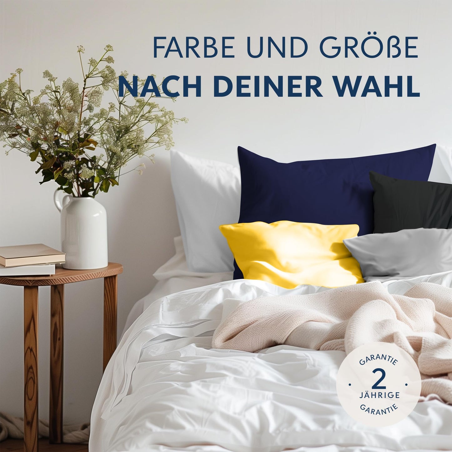 Dreamzie Kissenbezug 30x50 (Set mit 2) - 100% Jersey Baumwolle 150 g/qm Kissenbezüge -Rot - Für Kissenbezug 50x30 cm - Kissenhülle - Resistent und Hypoallergen