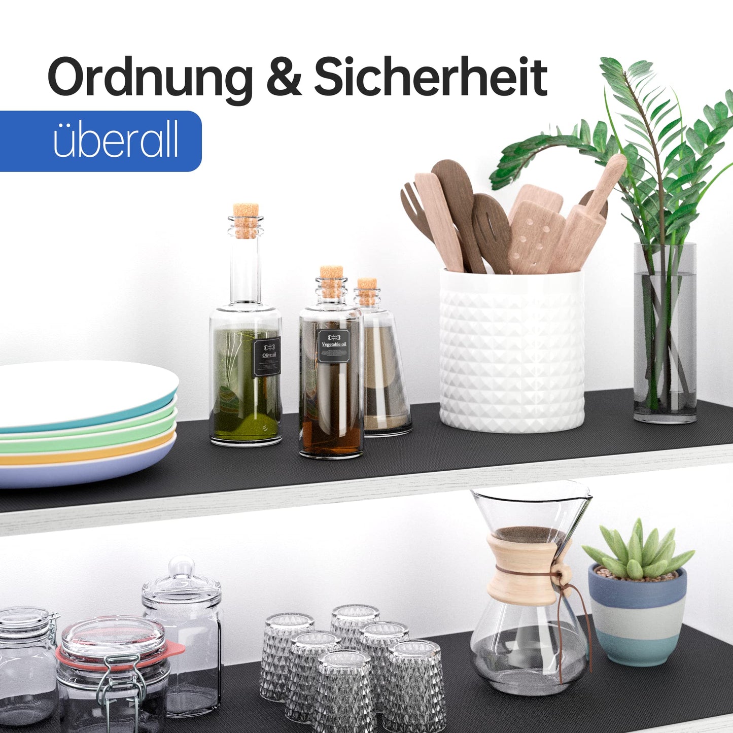 HAYATEC universal Antirutschmatte Auto Kofferraum Schutzmatte 120x100cm Rutschmatte Auto Schubladenmatte Kofferraumschutz Kofferraummatte zuschneidbar und wasserdicht Schwarz