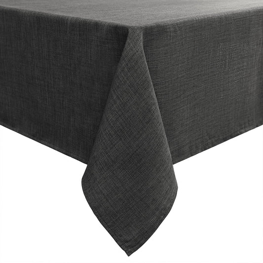 smiry Leinenoptik Tischdecke Abwaschbar Lotuseffekt Eckig 100 x 140 cm Tischtuch Leinendecke Wasserabweisend Tafeldecke Tischwäsche Fleckschutz, Dunkelgrau
