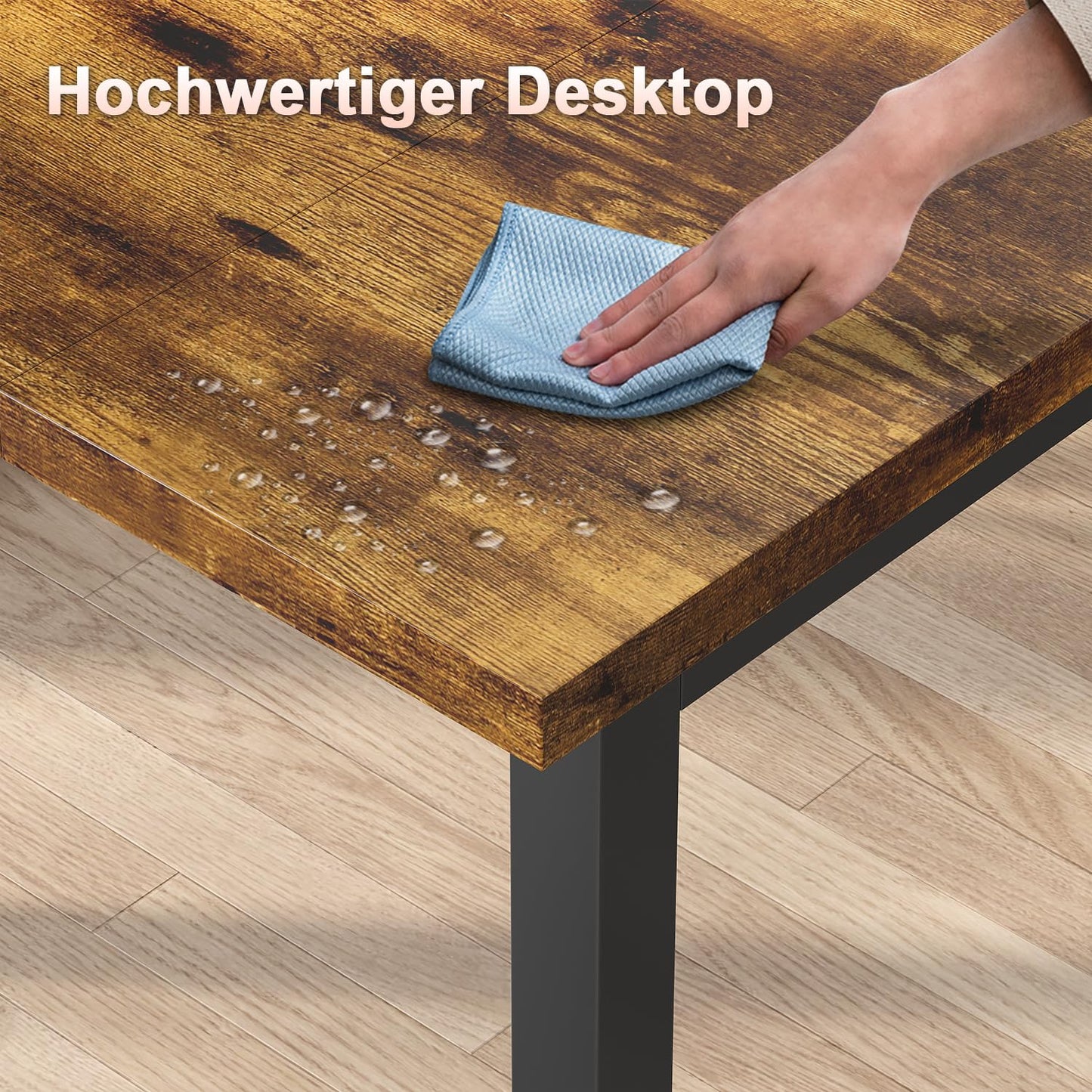 JUMMICO Schreibtisch 100 x 50 x 75 cm, Kleiner Tisch Computertisch Bürotisch für Arbeitszimmer, Computertisch Klein für Home, Office, Braun