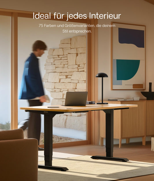 Desktronic Höhenverstellbarer Schreibtisch (180x80cm) - Schreibtisch Höhenverstellbar Elektrisch mit Flüsterleisem Dual-Motor & Touchscreen - Hohe Tragfähigkeit - Stehtisch HomePro