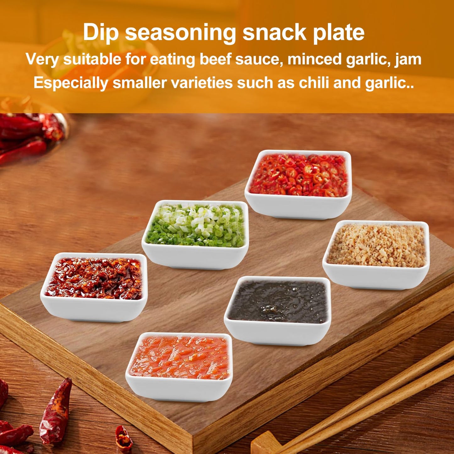 UptVin 12 Stücke Dip Kleine SchäLchen, Sojasauce SchäLchen Weiß, Sushi Schalen für Saucen, Quadratische Vorspeisenteller Klein, für Soße, Dipping, Gewürzen, Snack, Früchten