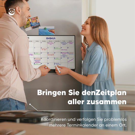 Smart Panda magnetisches Whiteboard und Kühlschrank-Kalender - ideal, um organisiert zu sein - Ideal für Monatsplanungen, Veranstaltungseinträge und Ferienpläne - Schreibtafel, Monatlich - auf Deutsch