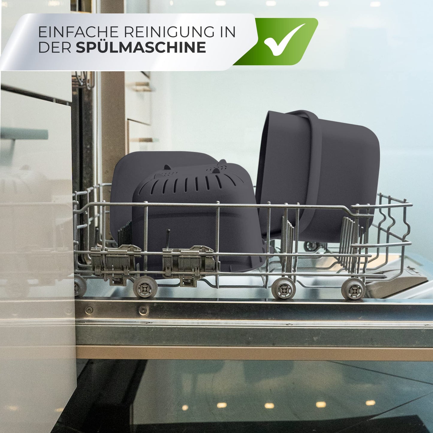 YourCasa Biomülleimer Küche 4L Komposteimer für alltäglichen Biomüll Behälter - Spülmaschinenfest - Geruchsdicht - Sieb - Bio Mülleimer klein mit Deckel Eimer Bioabfallbehälter Biotonne (4L Anthrazit)