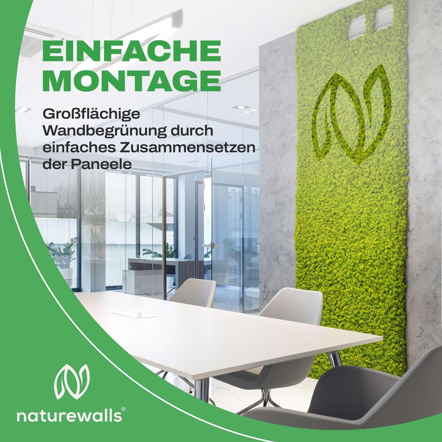 Naturewalls Moospaneele Flex - 50 x 50 (selbstklebend) - Moosbild Islandmoos - Mooswand selber machen - Moosplatte