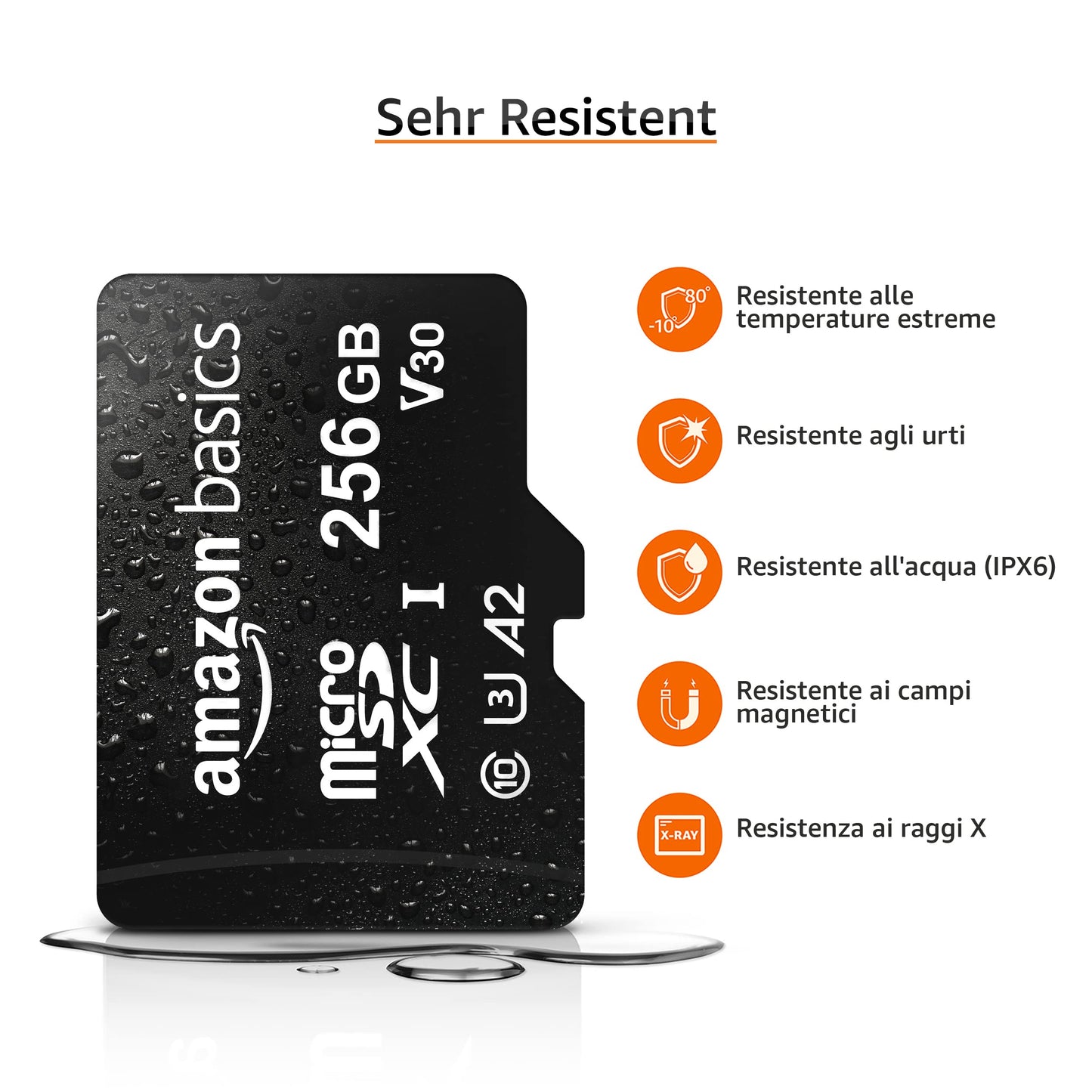 Amazon Basics MicroSDXC, 256 GB, mit SD Adapter, A2, U3, Lesegeschwindigkeit bis zu 100 MB/s, Schwarz