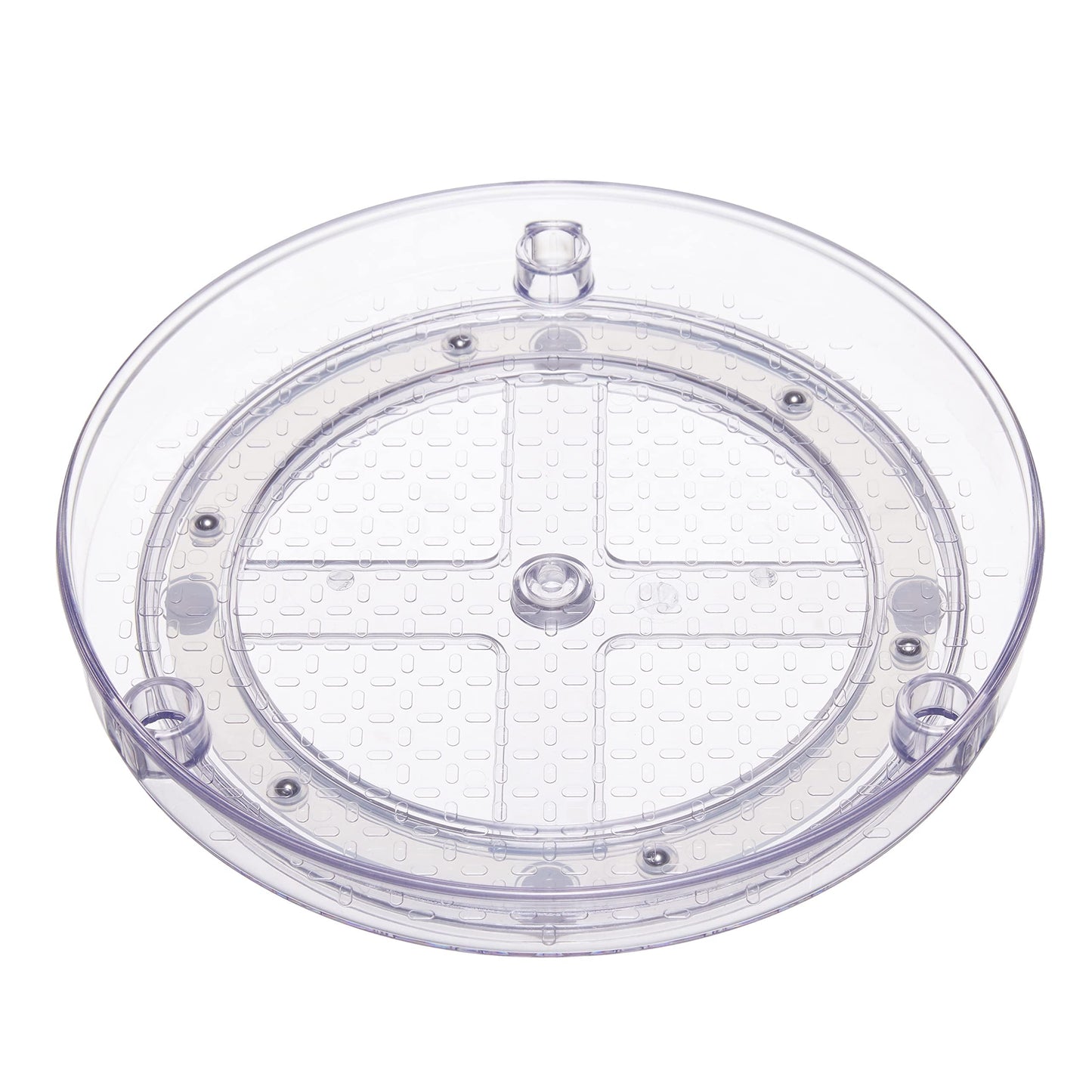 Amazon Basics Drehregal Lazy Susan, 2 Ebenen, transparent, Organizer, 22,9 cm