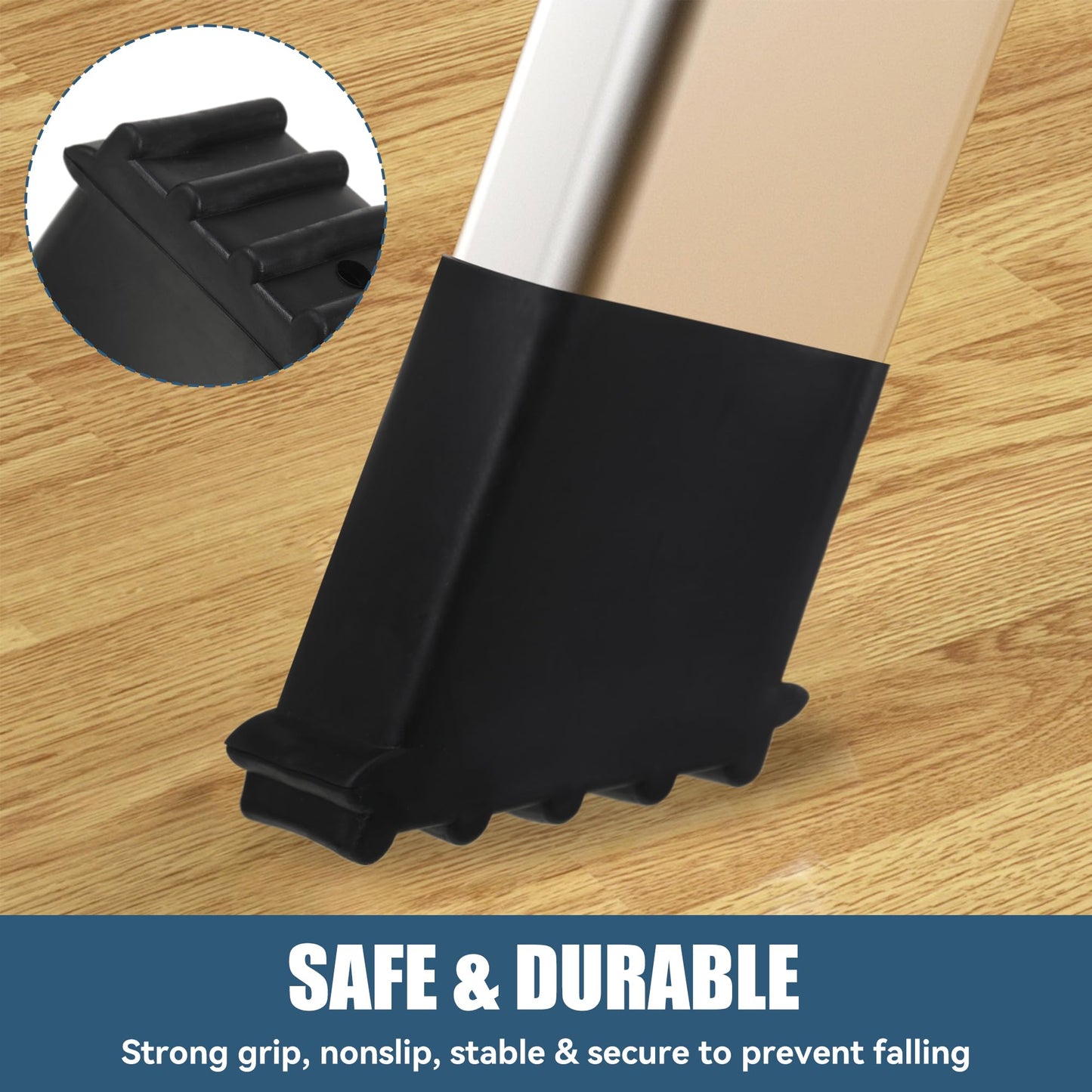 4 Stück 50 x 22 mm Leiter Füße, Gummi Leiterfüße, Schutzkappen für Leitern, rutschfeste Leiterfußabdeckung Für Leiterfüße Universal Leiter Fußa Bdeckungen Für Heimarbeiter Klappleiter