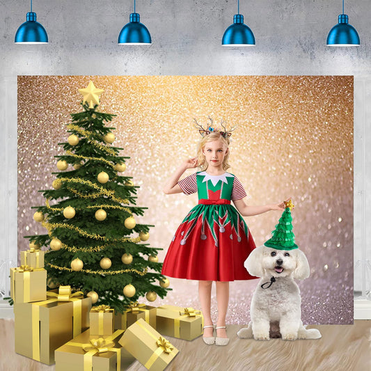 jiuzcare 2x1,5M Star Hintergrund Glitter Hintergrund Fotografie Gelb Glitzer Hintergrund Goldenen Bokeh Hintergrund Fotoleinwand Goldglitzer FotoHintergrund Golden Dot Fotografie Hintergrund, HGB12