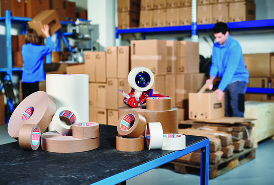 tesa Packband 4713 – Papierklebeband (6 × 50 m), braun