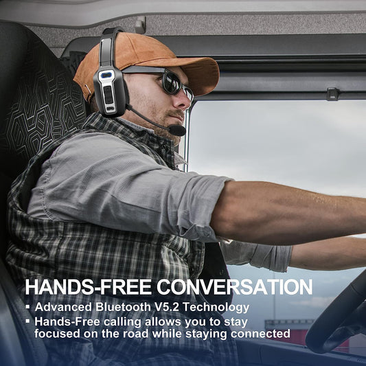 Yukigefe Bluetooth Headset mit Mikrofon, V5.2 Wireless Headset mit AI Noise Cancelling Taste, Wireless On-Ear Kopfhörer 60 Hrs Arbeitszeit, für Trucker Home Office Remote Work Zoom