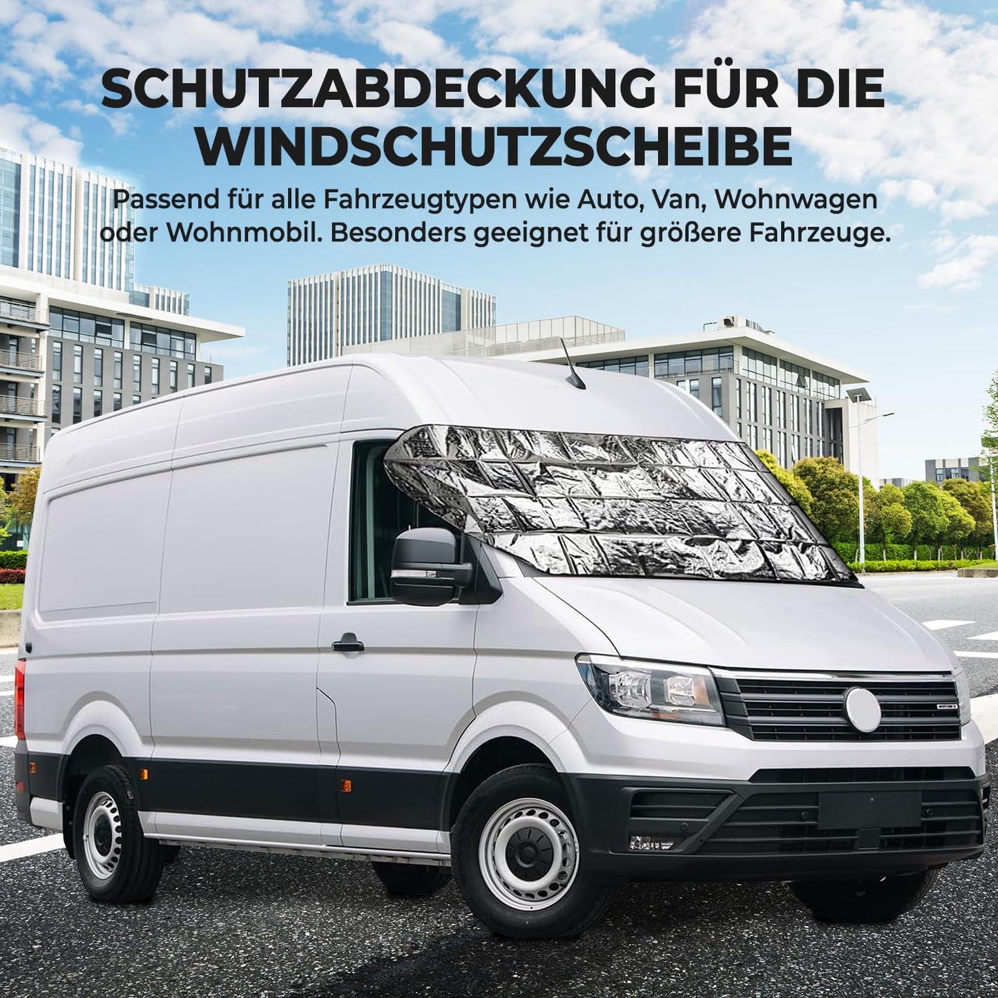 Frontscheibenabdeckung Winterabdeckung Sonnenschutz XL 250x100 cm Wohnmobil Transporter
