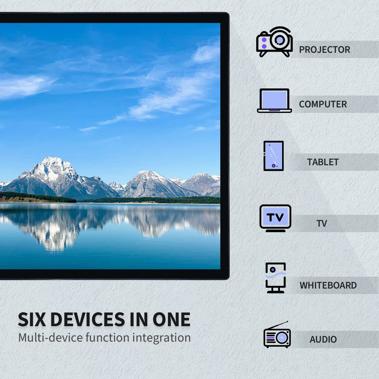 TouchWo 43 Zoll Interaktiver Touchscreen-Monitor, Smart Board mit Wandhalterung, Präsentations-Whiteboard All-in-One-Touchscreen-PC für Büro & Klassenzimmer, Core i7 8 GB RAM & 256 GB ROM